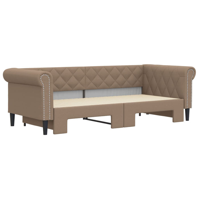 Pat de zi cu extensie, cappuccino, 90x200 cm, piele ecologică WALTI