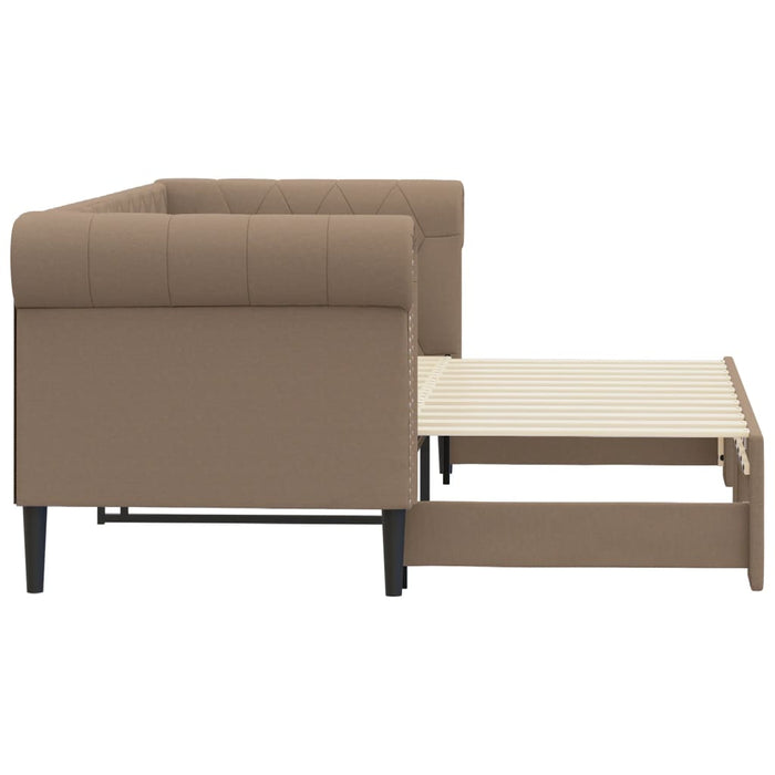 Pat de zi cu extensie, cappuccino, 90x200 cm, piele ecologică WALTI