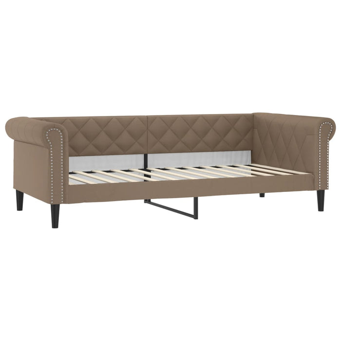 Pat de zi cu extensie, cappuccino, 90x200 cm, piele ecologică WALTI
