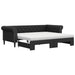 Pat de zi cu extensie și saltele negru 90x200cm piele ecologică - WALTI WALTI