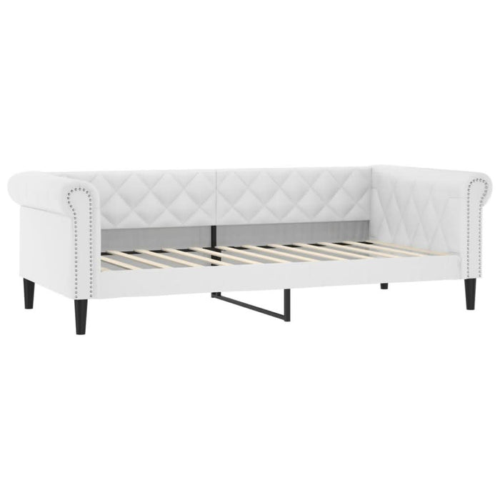 Pat de zi cu extensie și saltele alb 90x200 cm piele ecologică - WALTI WALTI