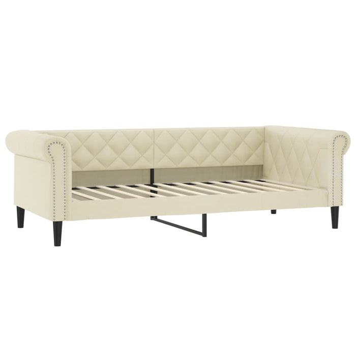 Pat de zi cu extensie și saltele crem 90x200 cm piele ecologică WALTI