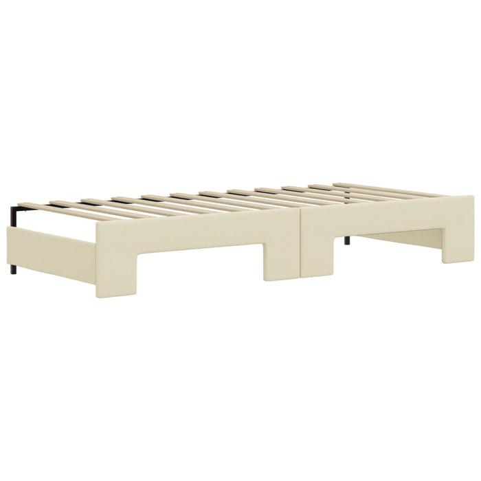 Pat de zi cu extensie și saltele crem 90x200 cm piele ecologică WALTI