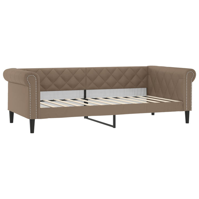 Pat de zi cu extensie și saltele cappuccino 90x200 cm piele eco WALTI