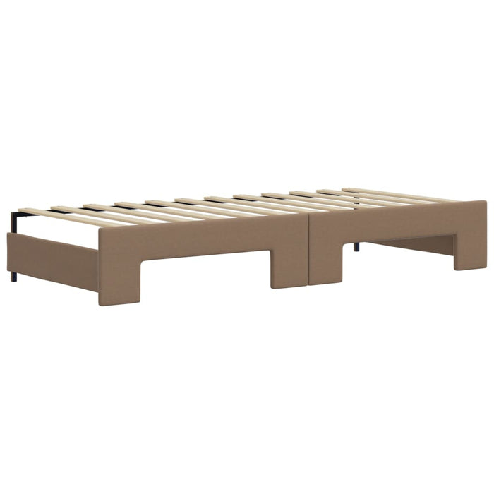 Pat de zi cu extensie și saltele cappuccino 90x200 cm piele eco WALTI