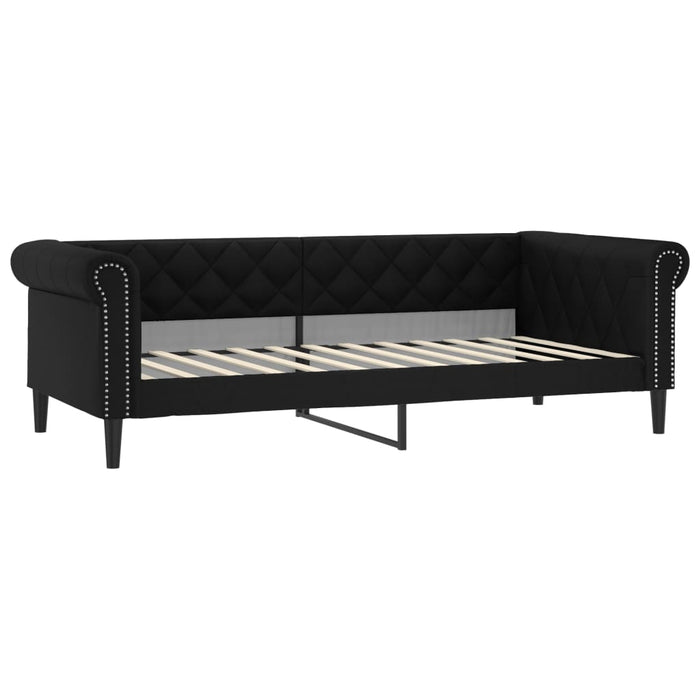 Pat de zi cu extensie și sertare negru 90x200cm piele ecologică - WALTI WALTI