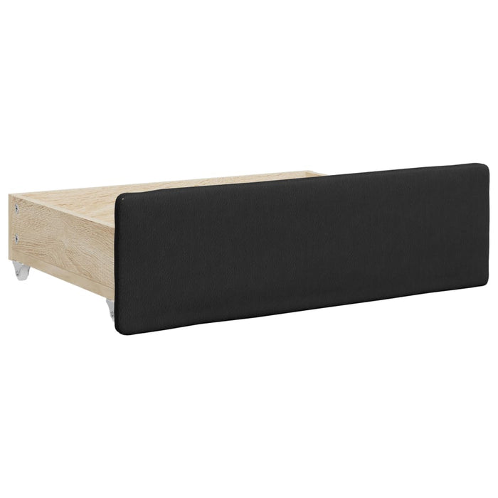 Pat de zi cu extensie și sertare negru 90x200cm piele ecologică - WALTI WALTI