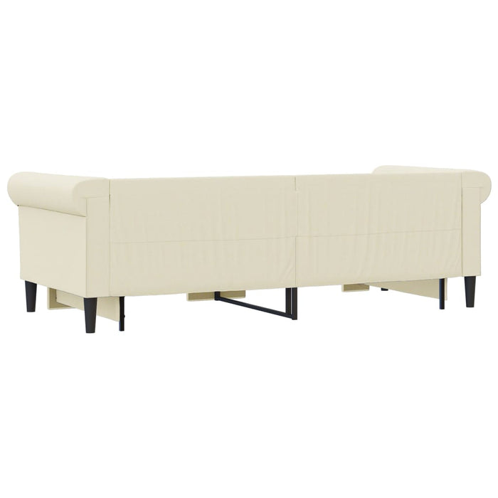 Pat de zi cu extensie și sertare crem 90x200 cm piele ecologică WALTI