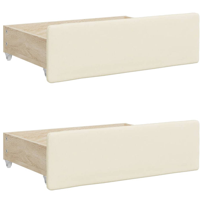 Pat de zi cu extensie și sertare crem 90x200 cm piele ecologică WALTI