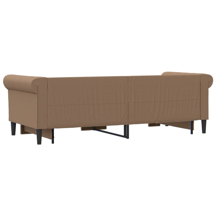 Pat de zi cu extensie și sertare cappuccino 90x200 cm piele eco WALTI