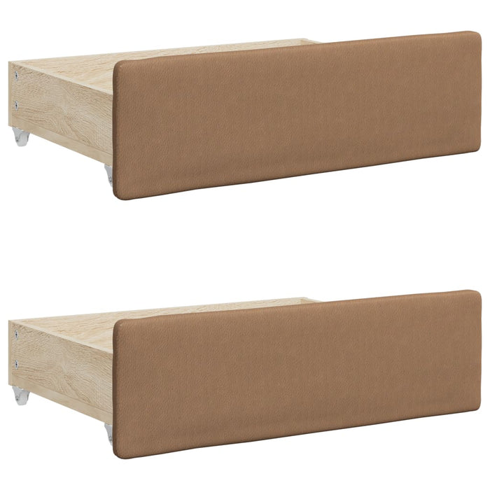 Pat de zi cu extensie și sertare cappuccino 90x200 cm piele eco WALTI