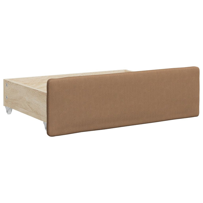 Pat de zi cu extensie și sertare cappuccino 90x200 cm piele eco WALTI