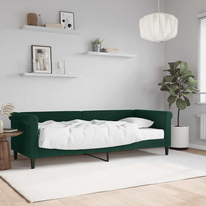 Pat de zi cu saltea, verde închis, 80x200 cm, catifea - WALTI WALTI