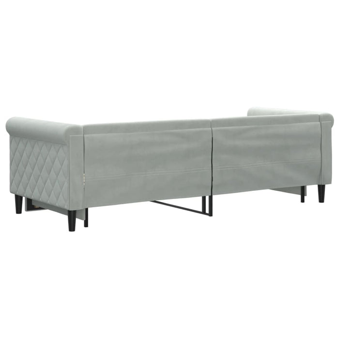 Pat de zi cu extensie, gri deschis, 80x200 cm, catifea - WALTI WALTI