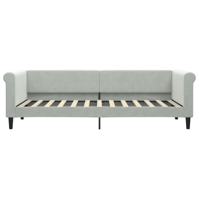 Pat de zi cu extensie, gri deschis, 80x200 cm, catifea - WALTI WALTI