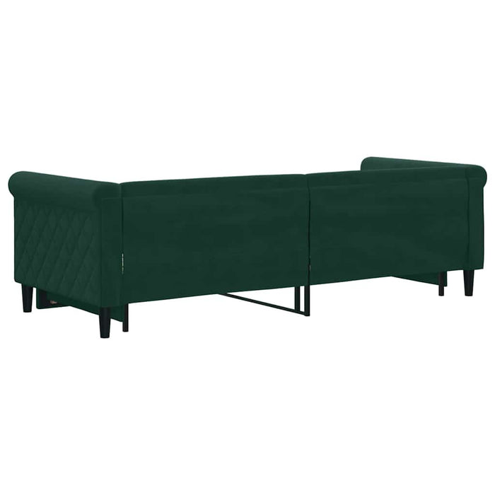 Pat de zi cu extensie, verde închis, 80x200 cm, catifea WALTI