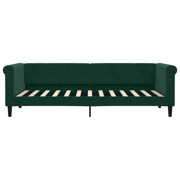 Pat de zi cu extensie, verde închis, 80x200 cm, catifea WALTI