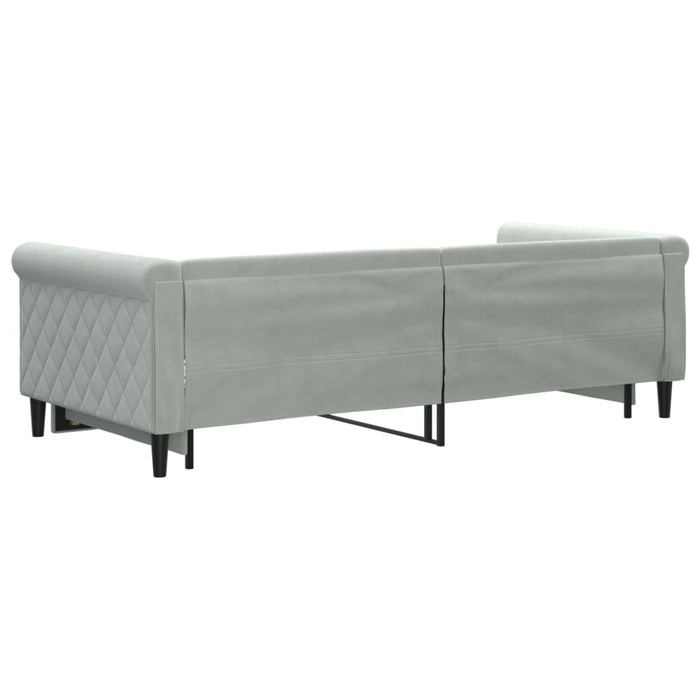 Pat de zi cu extensie, gri deschis, 90x200 cm, catifea - WALTI WALTI