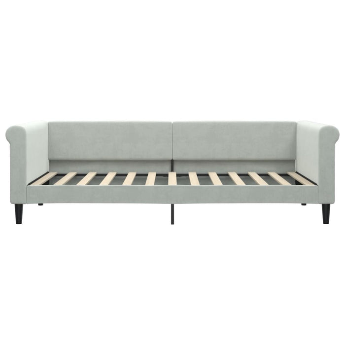 Pat de zi cu extensie, gri deschis, 90x200 cm, catifea - WALTI WALTI