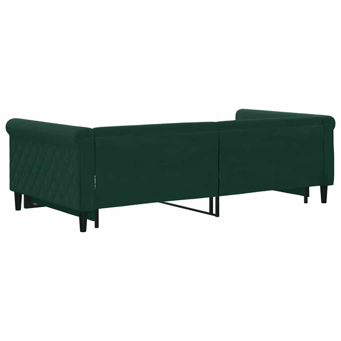 Pat de zi cu extensie, verde închis, 100x200 cm, catifea - WALTI WALTI