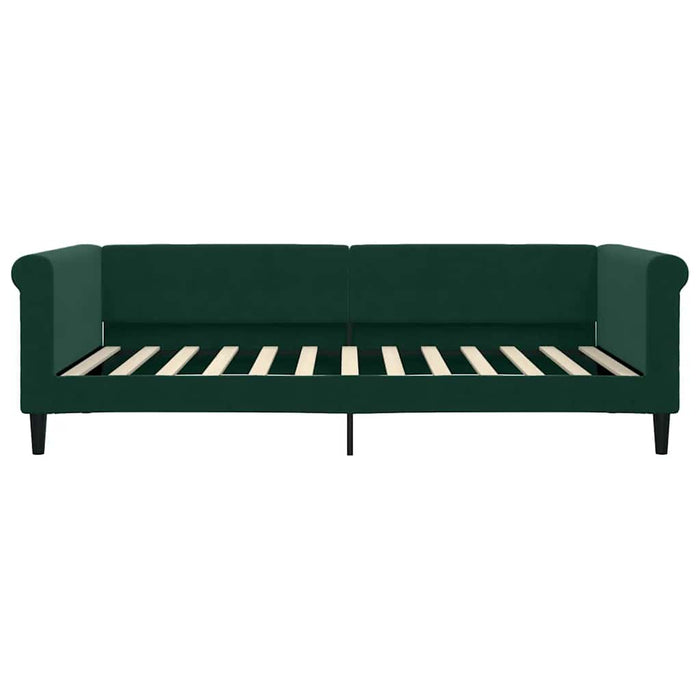 Pat de zi cu extensie, verde închis, 100x200 cm, catifea - WALTI WALTI
