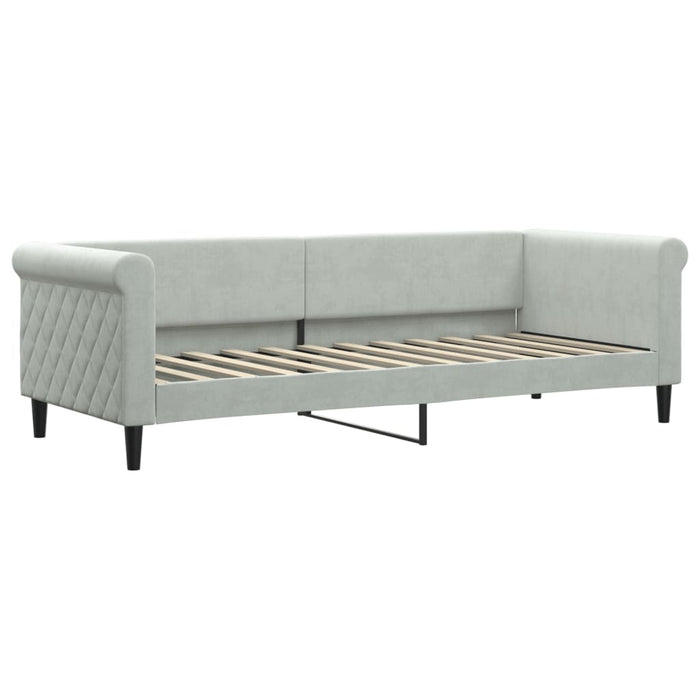 Pat de zi cu extensie și saltele, gri deschis 80x200 cm catifea - WALTI WALTI