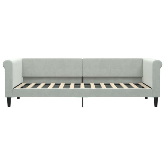 Pat de zi cu extensie și sertare, gri deschis 80x200 cm catifea - WALTI WALTI