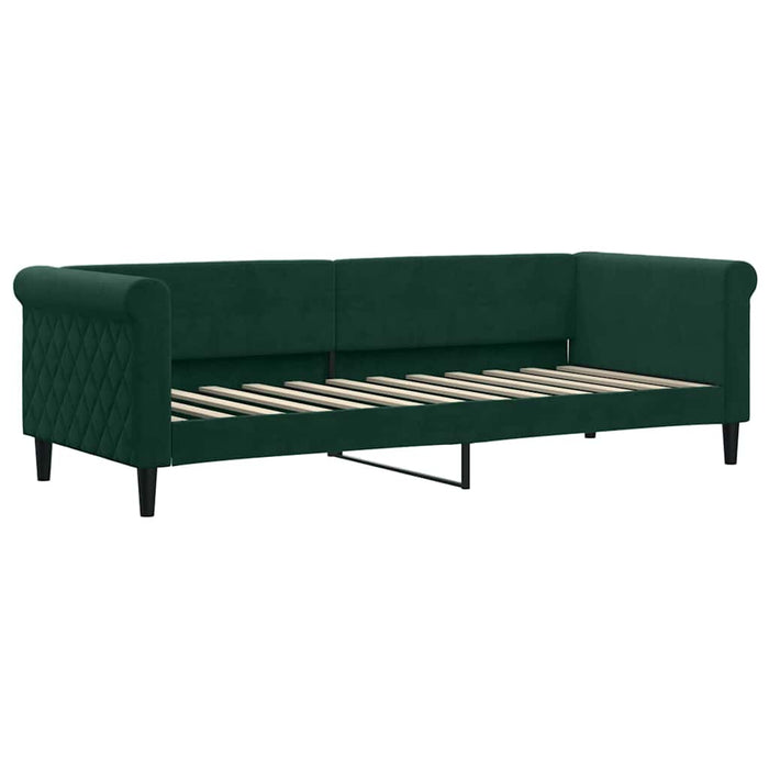 Pat de zi cu extensie și sertare verde închis 80x200 cm catifea WALTI
