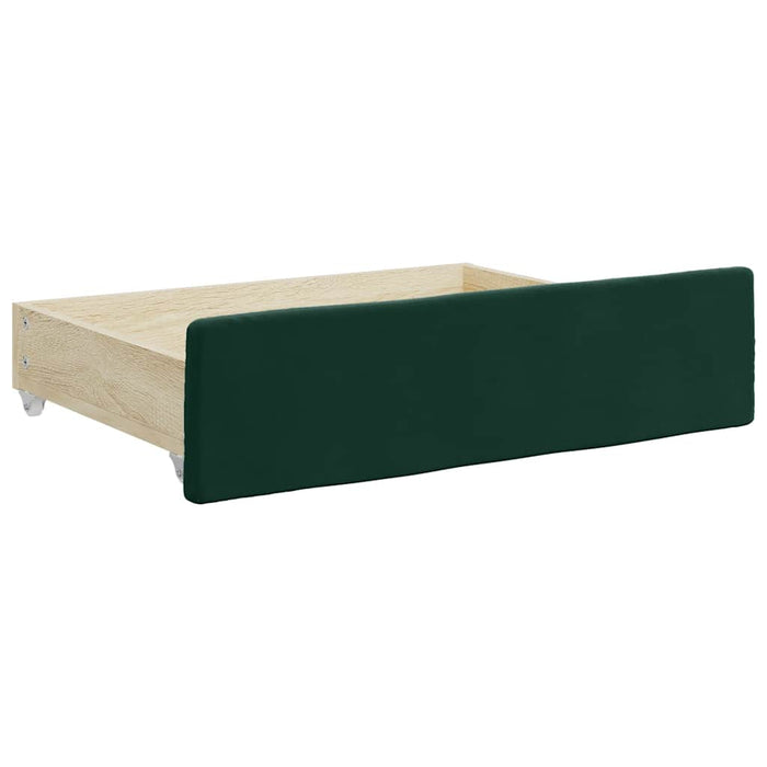 Pat de zi cu extensie și sertare verde închis 80x200 cm catifea WALTI
