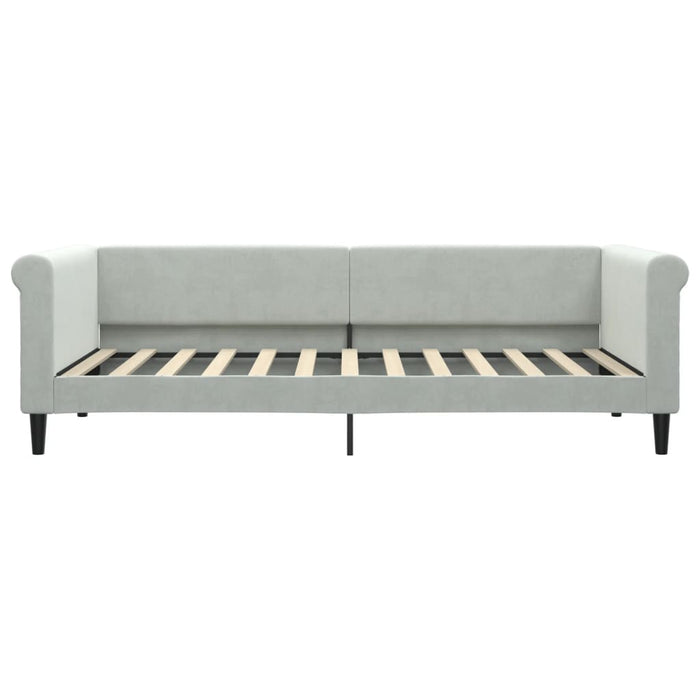 Pat de zi cu extensie și sertare, gri deschis 90x200 cm catifea - WALTI WALTI