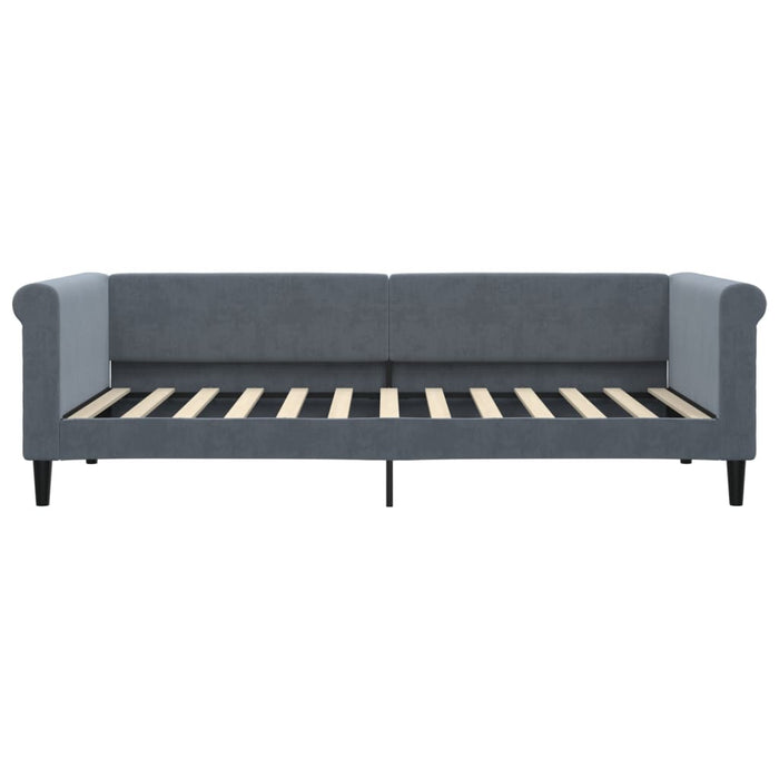 Pat de zi cu extensie și sertare gri închis 90x200 cm catifea - WALTI WALTI
