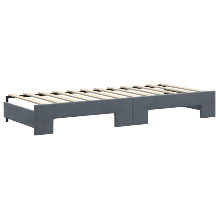 Pat de zi cu extensie și sertare gri închis 80x200 cm catifea - WALTI WALTI