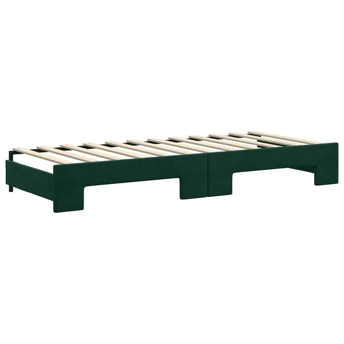 Pat de zi cu extensie și sertare verde închis 80x200 cm catifea WALTI