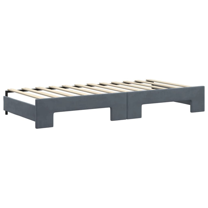 Pat de zi cu extensie și sertare gri închis 90x200 cm catifea - WALTI WALTI