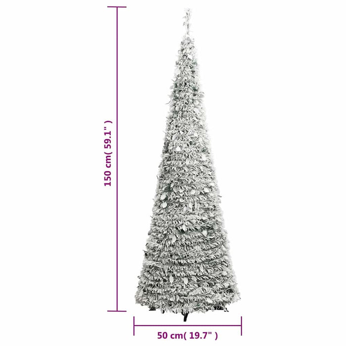 Brad de Crăciun artificial pop-up cu zăpadă, 100 LED-uri 150 cm - WALTI WALTI