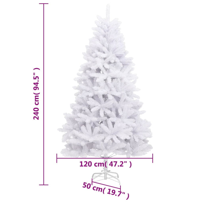 Brad de Crăciun artificial cu suport și balamale, alb, 240 cm - WALTI WALTI