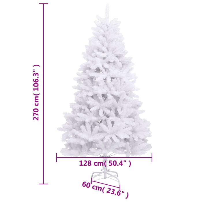 Brad de Crăciun artificial cu suport și balamale, alb, 270 cm - WALTI WALTI