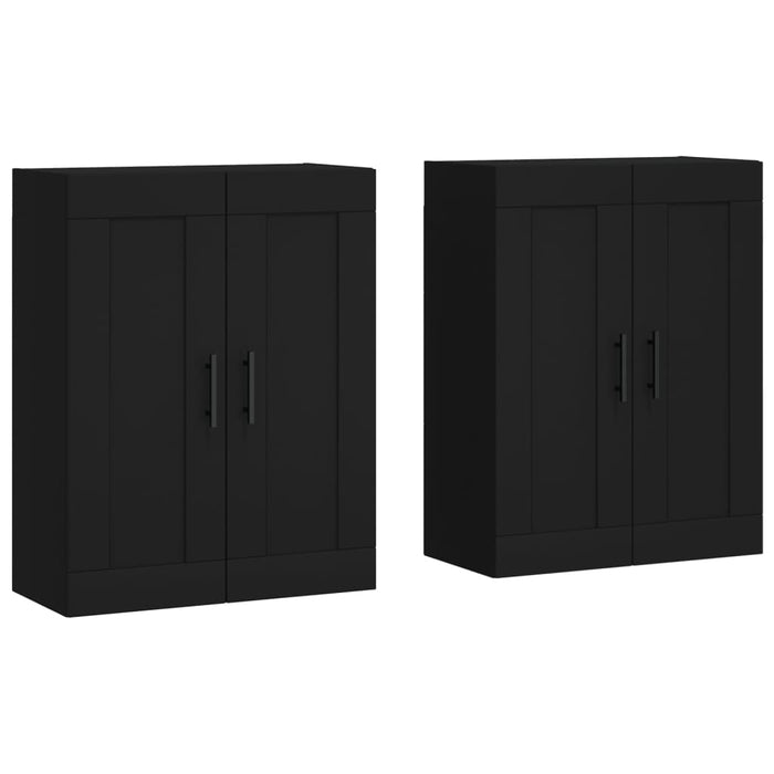 Dulapuri montate pe perete, 2 buc, negru, lemn prelucrat - WALTI WALTI