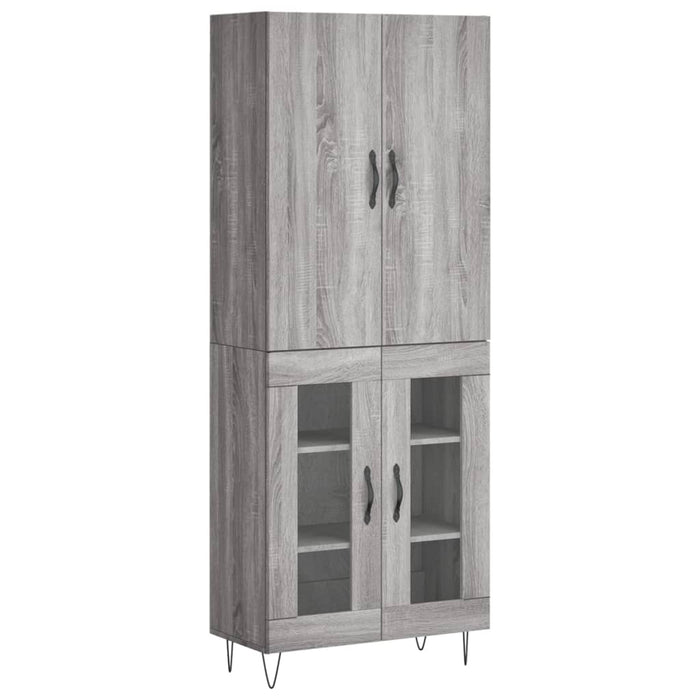 Dulap înalt, gri sonoma, 69,5x34x180 cm, lemn compozit WALTI