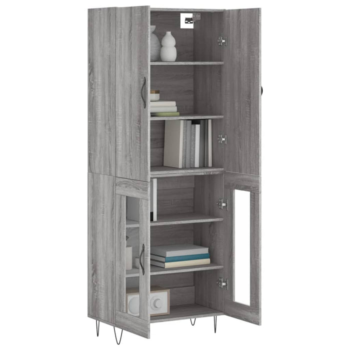 Dulap înalt, gri sonoma, 69,5x34x180 cm, lemn compozit WALTI