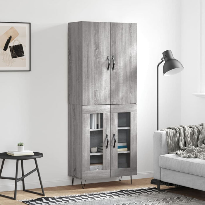 Dulap înalt, gri sonoma, 69,5x34x180 cm, lemn compozit WALTI
