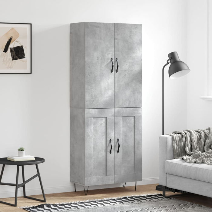 Dulap înalt, gri beton, 69,5x34x180, lemn compozit - WALTI WALTI
