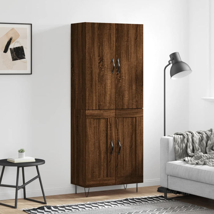 Dulap înalt, stejar maro, 69,5x34x180 cm, lemn compozit WALTI