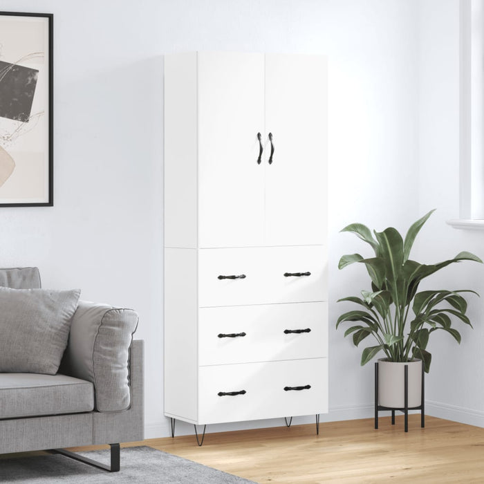 Dulap înalt, alb, 69,5x34x180 cm, lemn compozit - WALTI WALTI