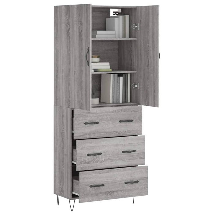 Dulap înalt, gri sonoma, 69,5x34x180 cm, lemn compozit - WALTI WALTI
