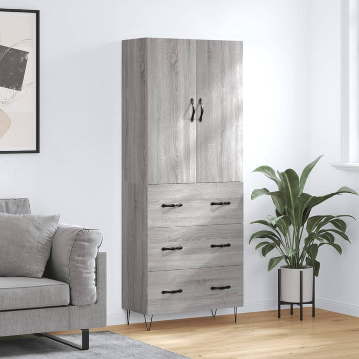 Dulap înalt, gri sonoma, 69,5x34x180 cm, lemn compozit - WALTI WALTI