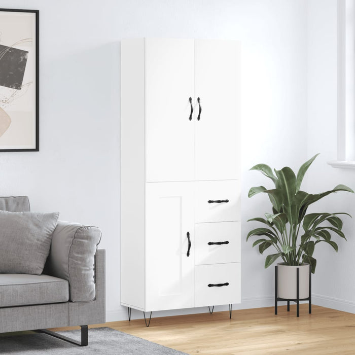 Dulap înalt, alb, 69,5x34x180 cm, lemn compozit - WALTI WALTI