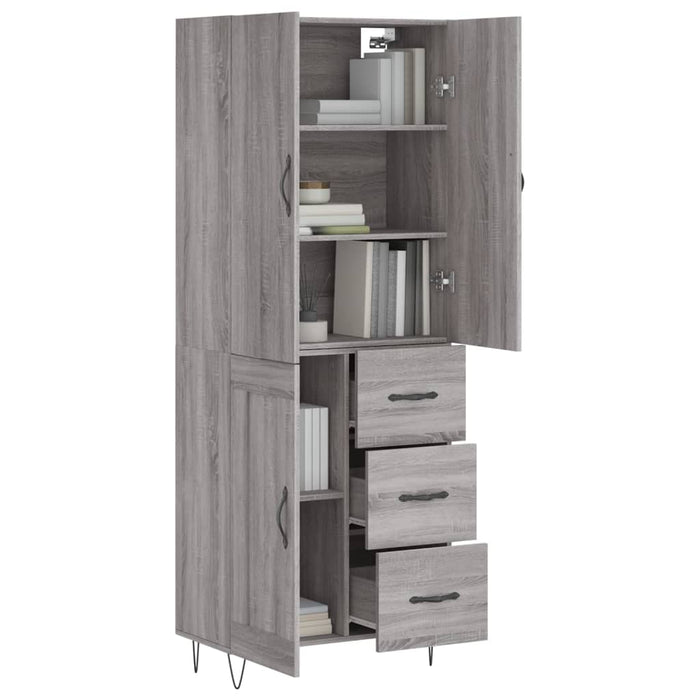 Dulap înalt, gri sonoma, 69,5x34x180 cm, lemn compozit - WALTI WALTI
