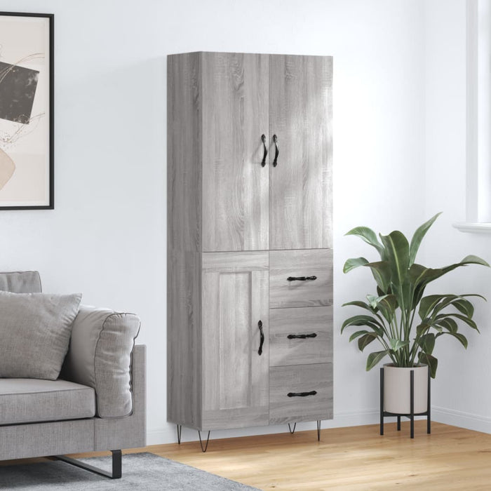 Dulap înalt, gri sonoma, 69,5x34x180 cm, lemn compozit - WALTI WALTI