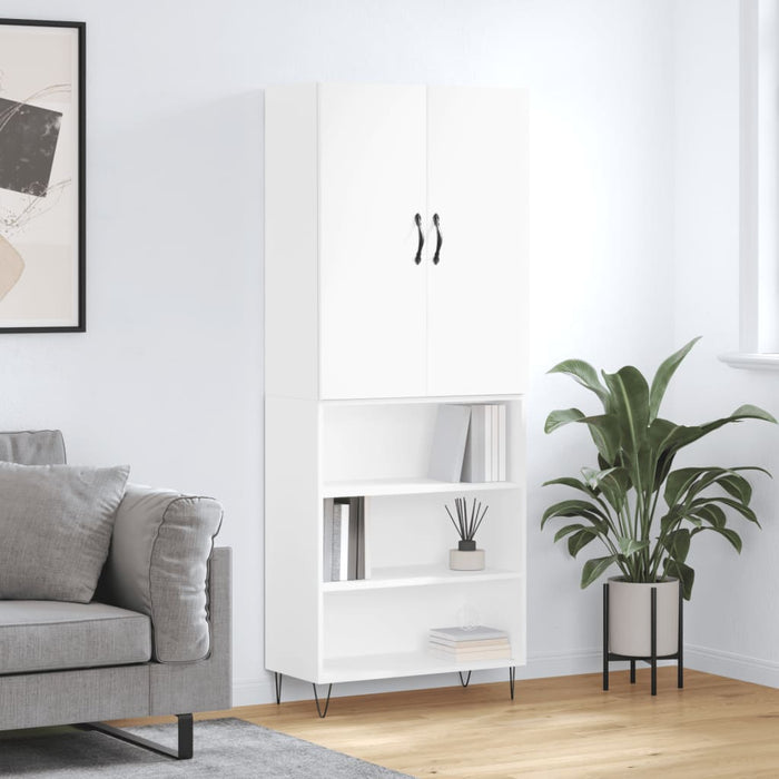 Dulap înalt, alb, 69,5x34x180 cm, lemn compozit WALTI